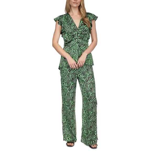 Michael Michael Kors Women's Drawstring Waist High Printed Wide Leg Pants Size S - Picture 1 of 4